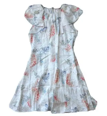 Rebecca Taylor NWT Hydrangea Floral in Snow Combo Silk Blend Short Dress 8 $395