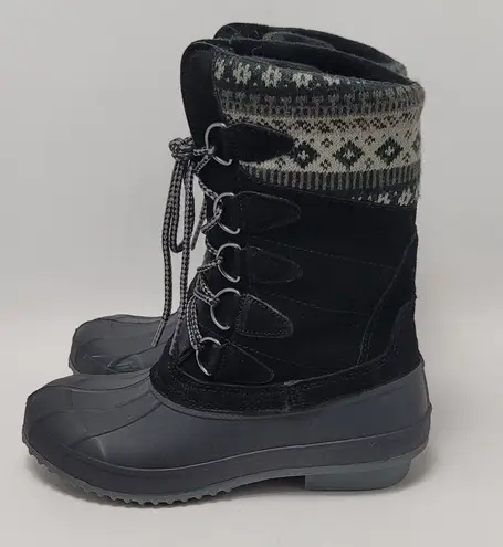 Khombu Cozy K-Comfort Womens Sock Faux Fur Lined Lace Up Duck Winter Boot Sz 7M