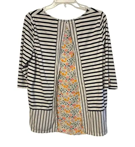 Matilda Jane Joanna Gaines Harvest Gaines Mixed Media Split Back 3/4 Sleeve Med