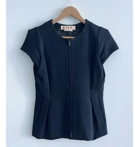 Marni jacket size Extra Small blue wool short sleeves
