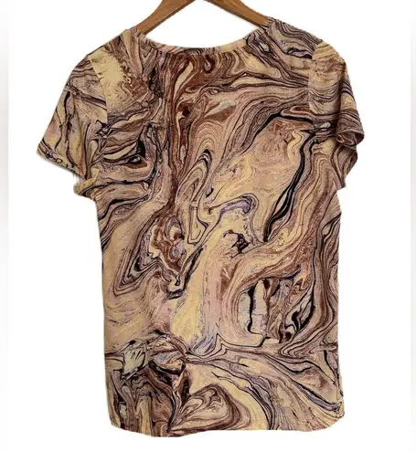 Scotch & Soda Women’s Beige Marble Print Short Sleeve T-Shirt Medium