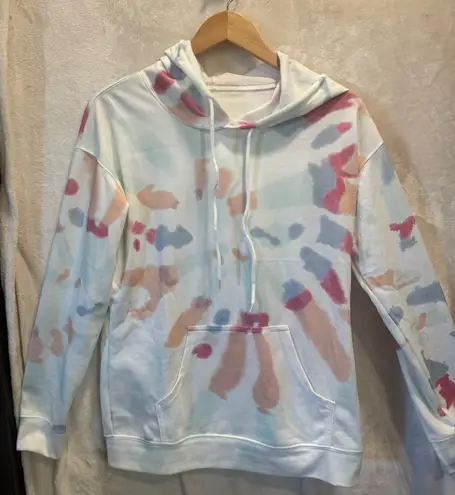 Modern Women's tie dye hoodie size Medium White
