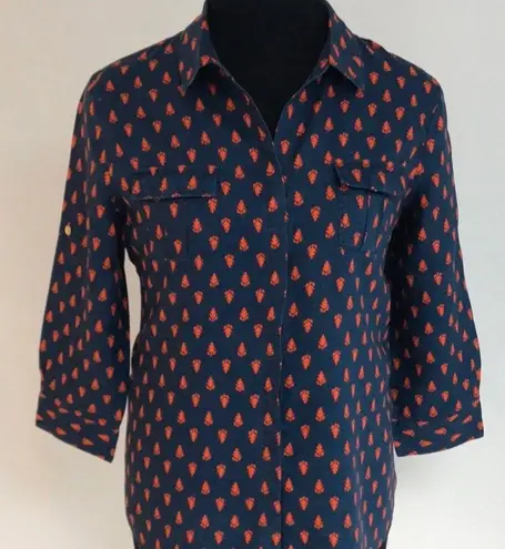 Button Down Linen Shirt NWOT Blue Size XL petite