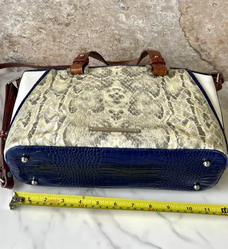 Brahmin MINI ASHER in Blue/White/Brown