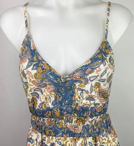 Sincerely Jules Multicolor Floral Smocked Spaghetti Strap Midi Summer Dress Sz M