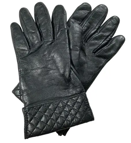 Fownes Womens L Black Leather Thinsulate Driving Gloves Minimalist Classic Gift Size L