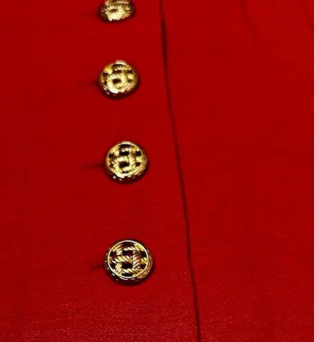 Leslie Fay Red Button Down Peplum Jacket Womens Size 14 80’s Workwear Vintage