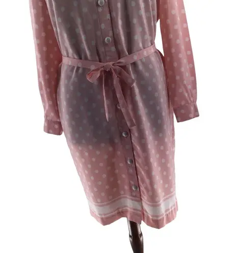 Leslie Fay Vintage Plus Size Pink and White Polka Dot Dress
