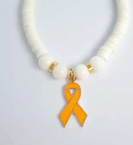 Childhood Cancer Awareness White Jade Beaded Bracelets Yellow