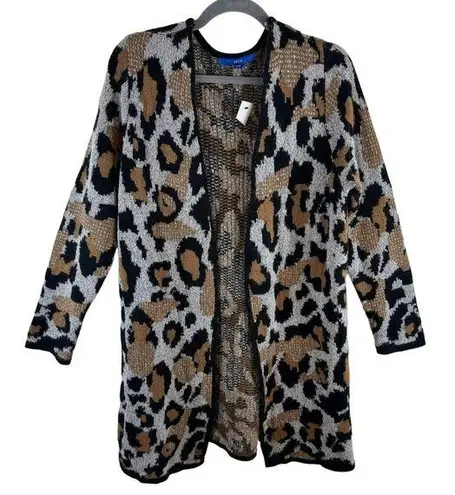 Apt. 9  NWT Leopard Print Long Sleeve Long Open Fuzzy Cozy Cardigan Size L