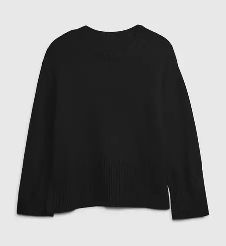 Gap NWT  24/7 Split Hem Crewneck Sweater in Black - Image 1