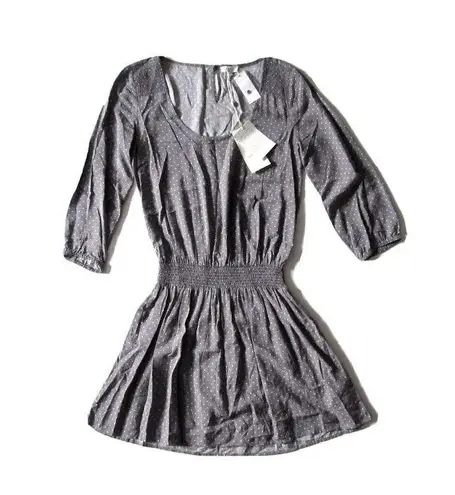 Joie NWT Soft  Zandi in Gray Star Moon Print Scoop Neck Smocked Blouson Dress XS