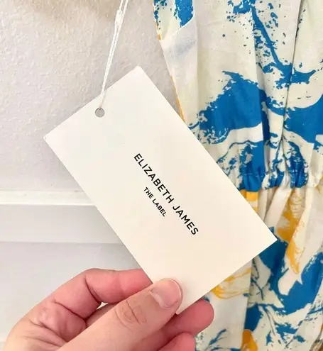 NWT Elizabeth James The Label Delia Dress Sea Flower Blue Yellow Size S