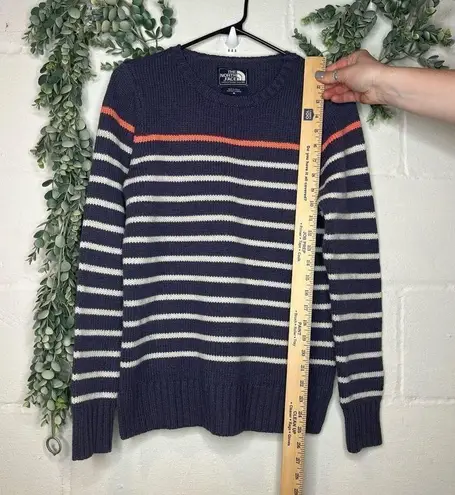 The North Face  | women wool crew neck sweater striped elbow patches