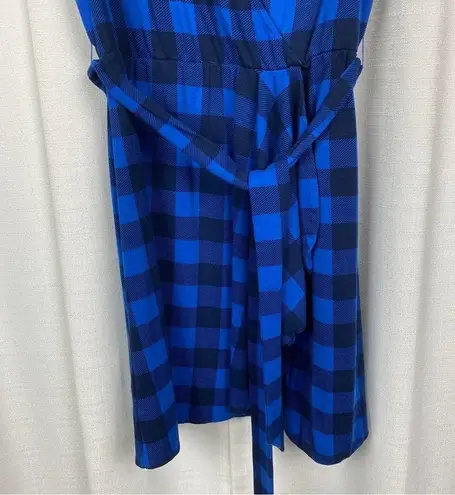 Draper James Blue Plaid Faux Wrap Mini Dress Sz.M