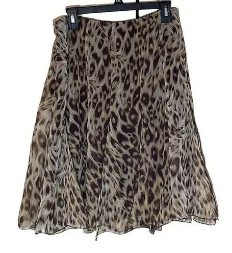 Scarlett Cheetah Leopard Animal Print Flared Skirt With Layering Strips 9 10