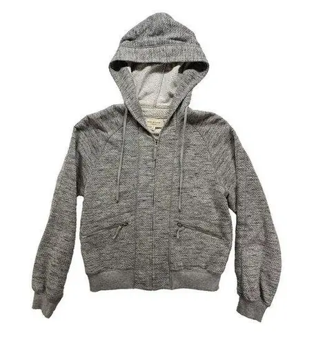 Max Studio  London Womens Heathered Grey Hoodie full zip Sweatshirt Sz Small