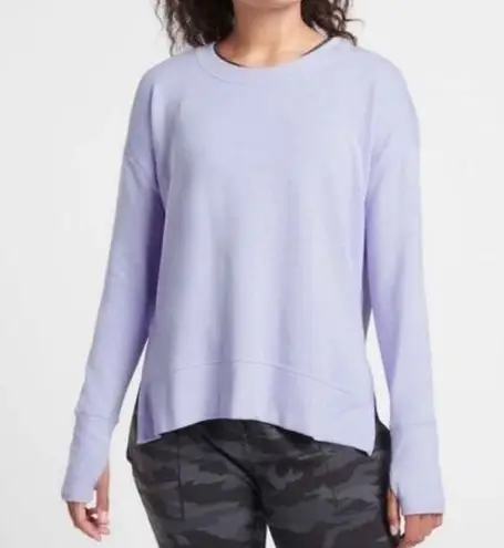 Athleta  coaster luxe sweatshirt pullover sweater light lavender/blue size small