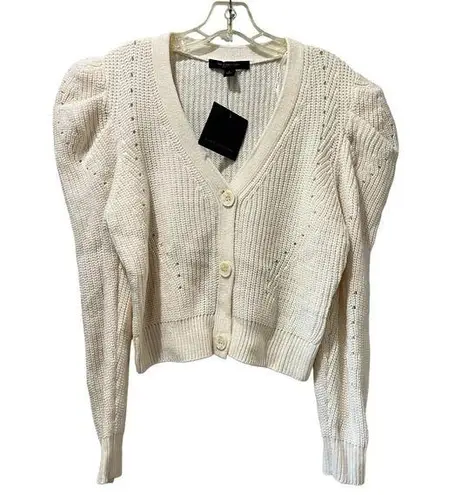 Marc New York NEW Andrew Ivory Sweater Size Medium Cardigan Acrylic cropped