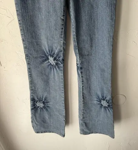 Jenny Jo Jeans Womens 9 Blue Flare Tie Dye Starburst Distressed Stretch Y2k Boho Size undefined