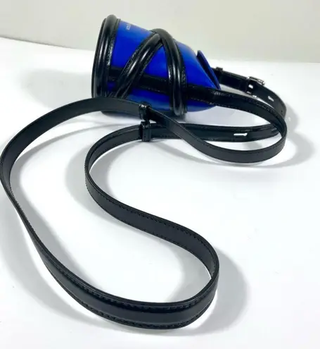 Alexander McQueen Mini The Curve Leather Crossbody Bag Electric Blue NEW