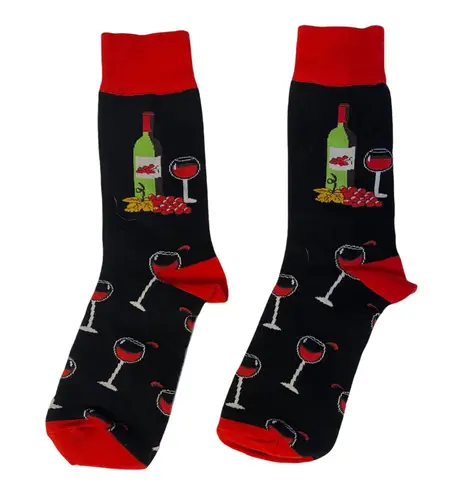 NWOT Black Red Red Wine 🍷 Socks Gray