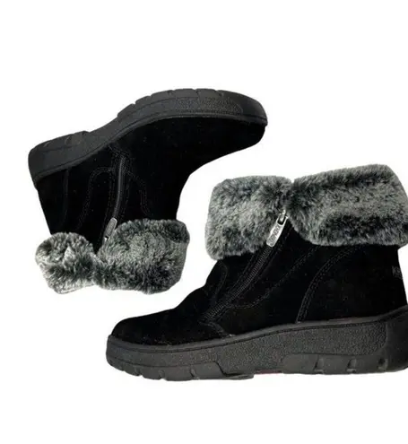 Khombu Boots JESSICA Outdoor Black Suede Faux Fur Ankle Boots Women’s Size 7M