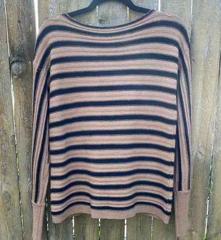 Trina Turk  100% Merino Wool Striped Boatneck Sweater Sz M