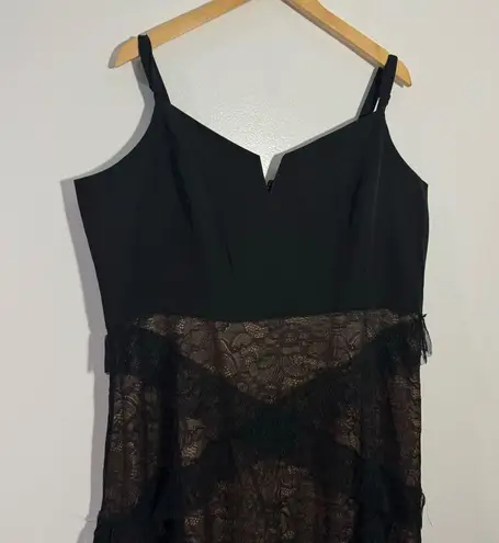 City Chic NWT Sexy Ruffle Maxi Dress In Black Size L/20