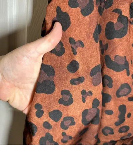 Zapelle Brown/Black Animal Print Short Sleeve Aline Midi Dress size 1X