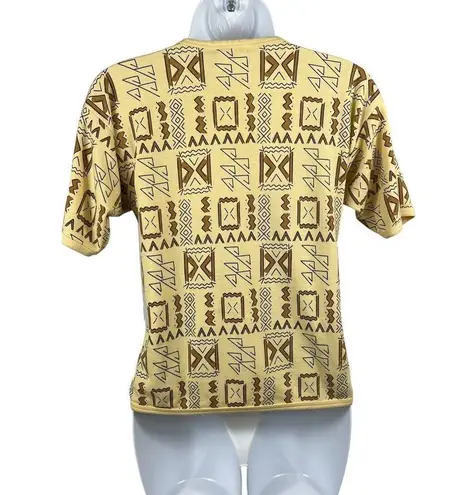 Jason Maxwell 80’s /90’s Yellow Tribal/African Print Fitted S Top