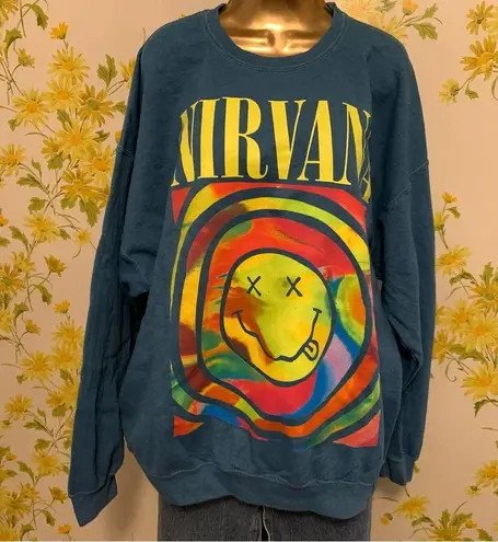 Nirvana Smile overdyed sweatshirt oversized size S|M