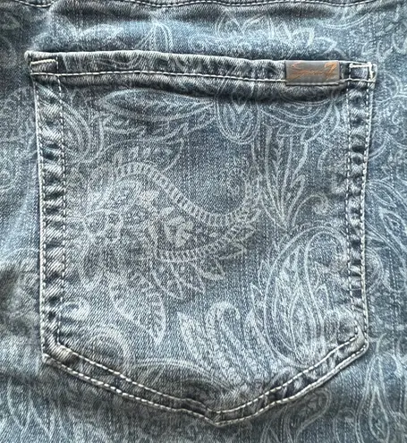Seven7 | ladies paisley print denim skirt. Size: 16.