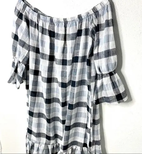 Love In Buffalo Check Off the Shoulder Dress Size Small