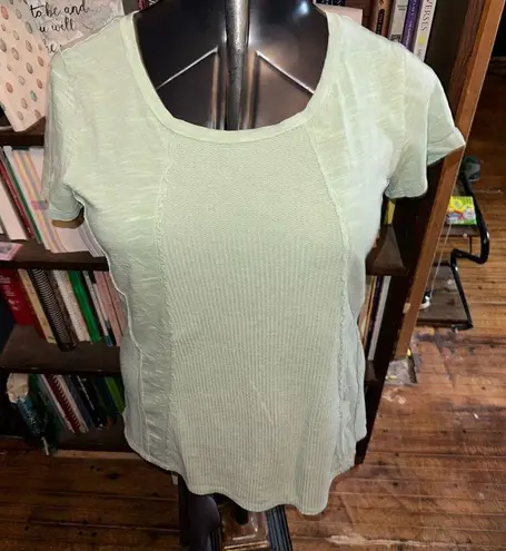 Sundance waffle pale green normcore knit S short sleeve top Green