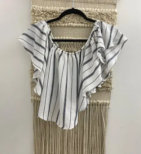 Bershka Striped Off the Shoulder Top
