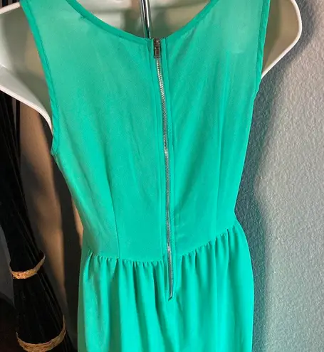 Tea N Rose Green Embroidered Maxi Dress