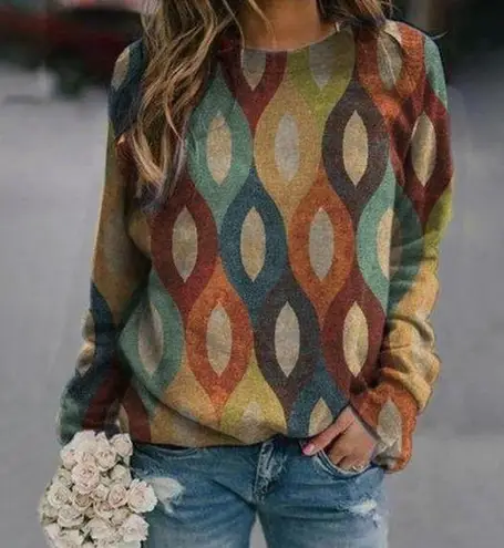 Exclusive chain link colorful sweatshirt size large