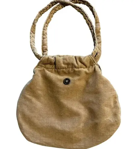 Corduroy Purse Khaki Handbag Boho Retro Tan - Image 1