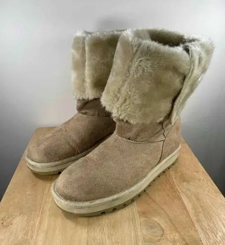 Skechers  Womens Australia Tan Faux Fur Shearling Snow Winter Boots 46679 size 7
