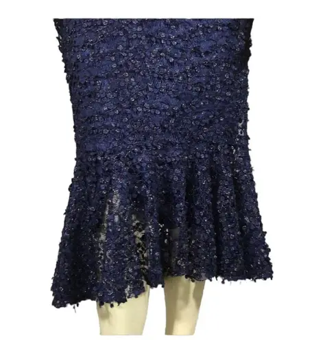 Nicole Bakti Scalloped Flutter Sleeve Beaded Mermaid Dress STYLE #663 size 8