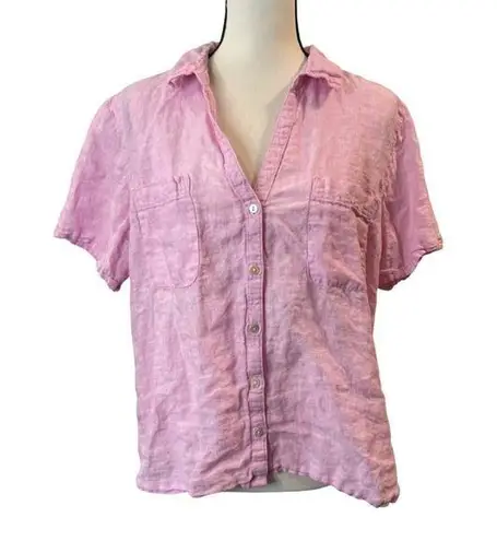 C&C California Women’s Pink Linen Blouse Size XL