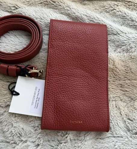 Cuyana Convertible Belt Bag in Rust Pebbled Leather Gold Hardware NEW Red