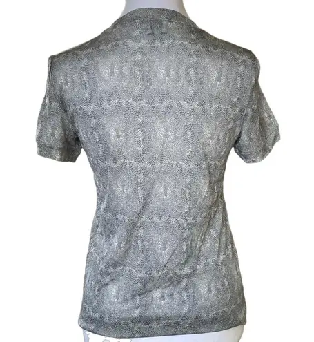 Armani Collezioni Women's Gray Textured Short Sleeve Top, Size 8