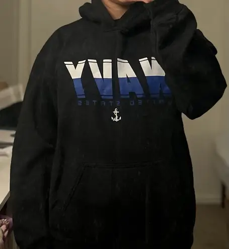 Gildan Navy Black Hoodie