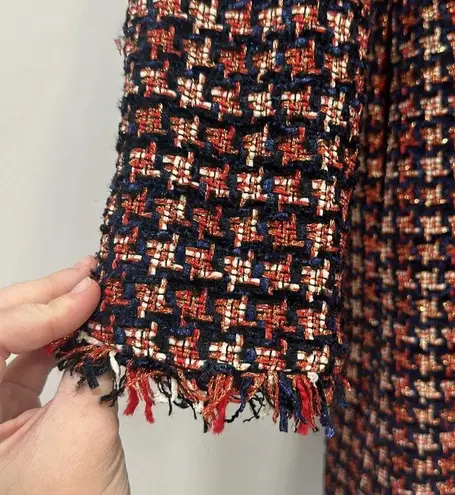 J. McLaughlin Womens Walden Jacket Small Tweed Metallic Houndstooth Outerwear NEW