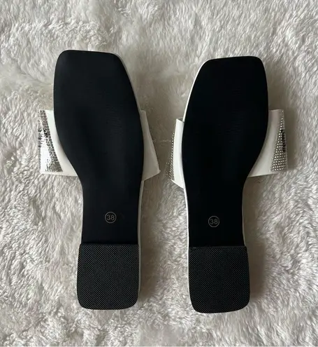 Boutique White bling bling rhinestone sandals 9