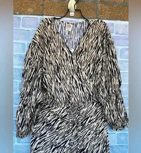 BALI ELF Set Sail Puff Sleeve Wrap Dress XXXL Brown Size undefined