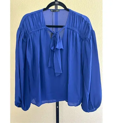 Krisa Revolve Los Angeles Chiffon Blouse in Royal Blue Size XS