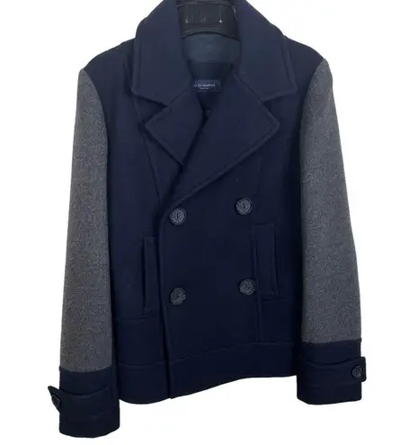 Piazza Sempione Women's Size IT 42/ US 6 Blue Gray Button Front Wool Peacoat